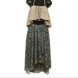 Under Skies Halter Maxi Dress Sz L